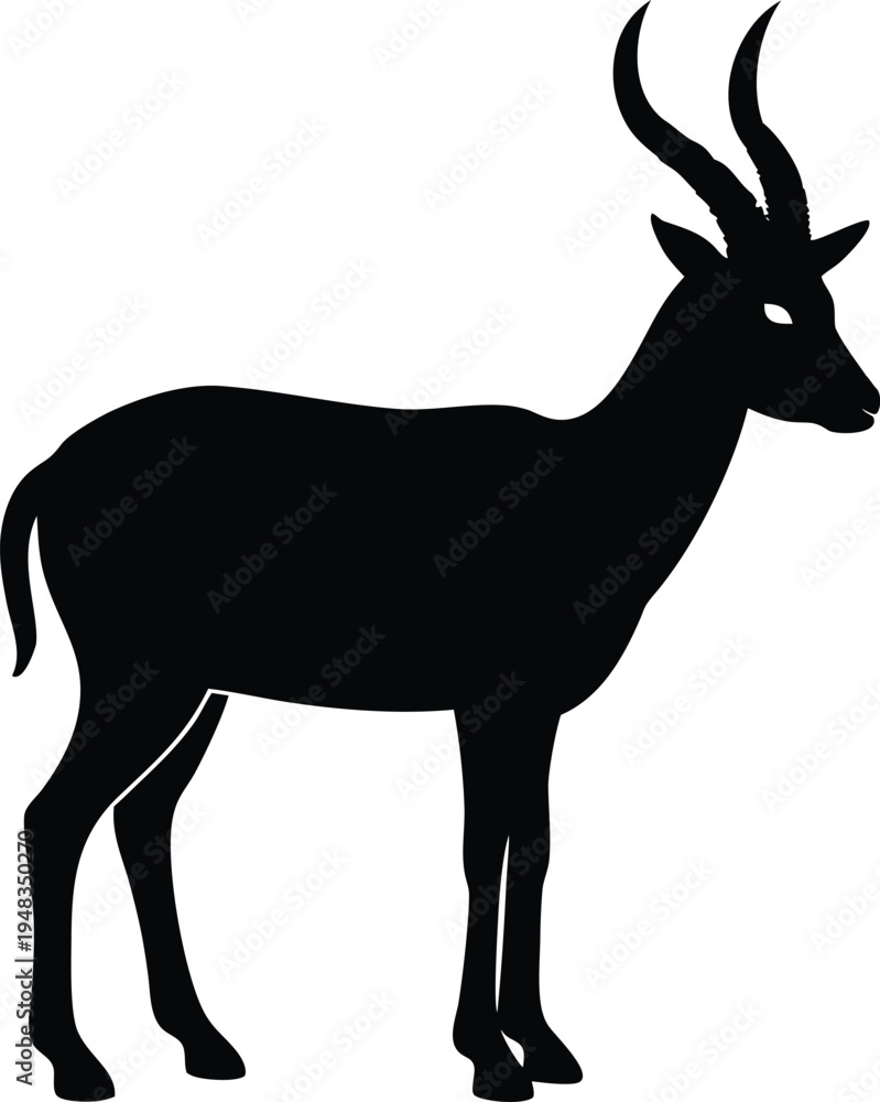 Fototapeta premium addax silhouette vector flat icon style no deta