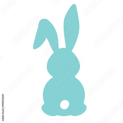 Easter bunny colorful silhouette. Rabbit blue silhouette. Bunny vector icon