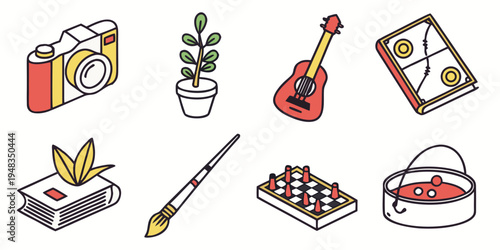 a collection of various objects on white background Vector