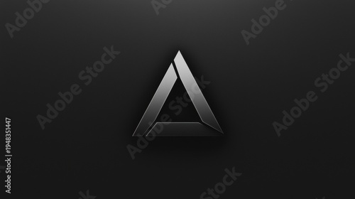 A black and white triangle with a gradient effect.
