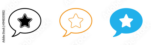Star rating icons in speech bubbles