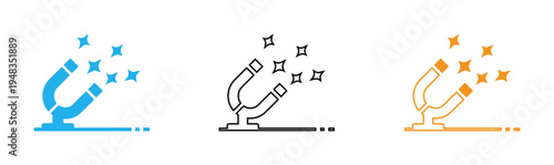 Trophy icons in blue black and orange on white background