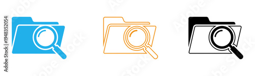 Folder search icons in different colors