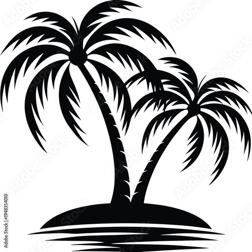 Minimalist black and white vector illustration of a trombone