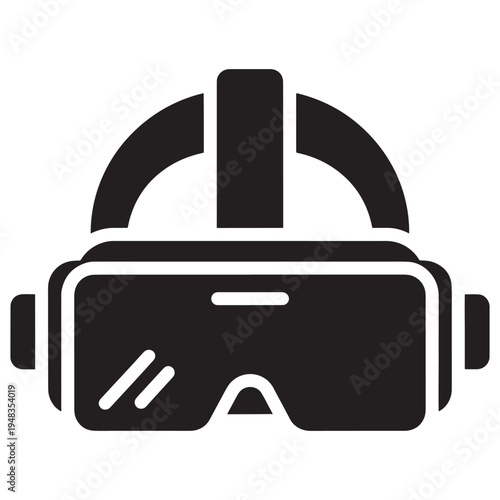 Virtual Reality Headset Icon for Digital Technology and Gaming User Interface Design