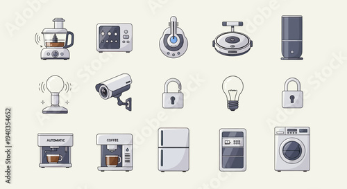 Collection of smart home devices and security icons (1)