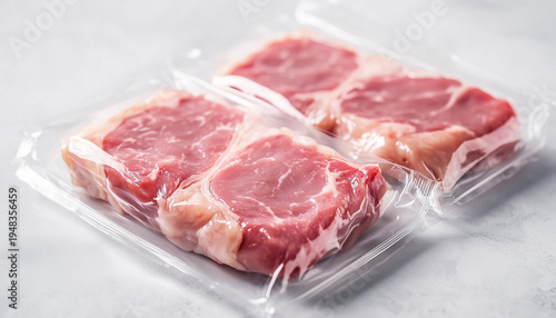 Pork chops vacuum packaged