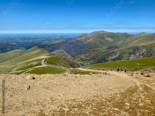 Canvas Print The Llanberis path to the summit of Yr Wyddfa, Snowdon, Wales.