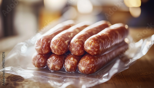 Sausages in vacuum packaging