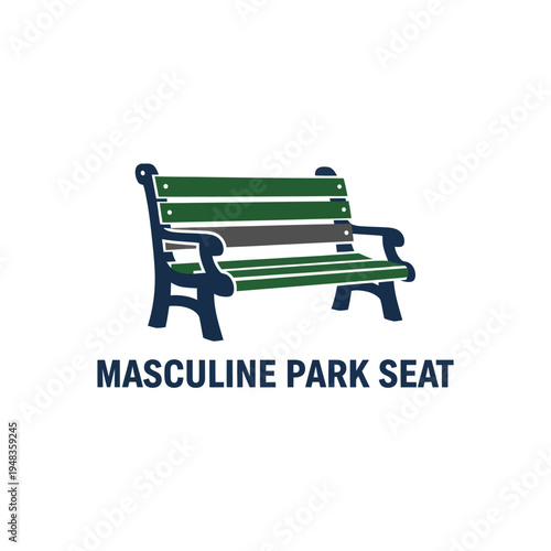 Classic Outdoor Wooden Park Bench Illustration