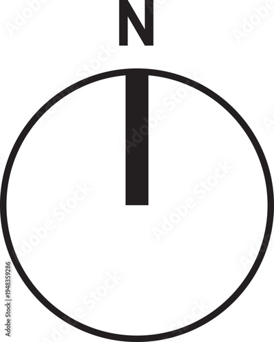 North arrow icon vector illustration