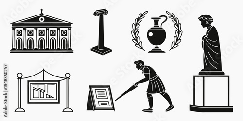 a collection of ancient greek and roman symbols Vector