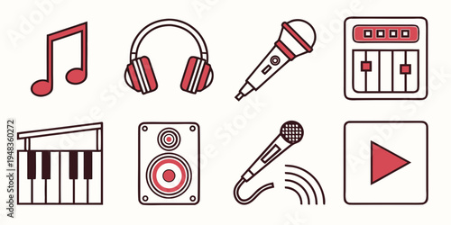 a collection of music icons and symbols Vector