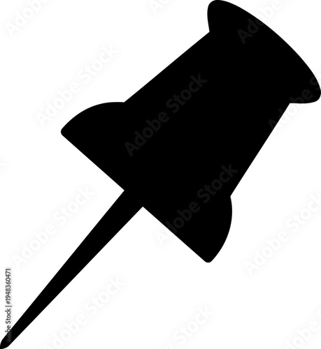 Thumb Push Pin Silhouette Vector