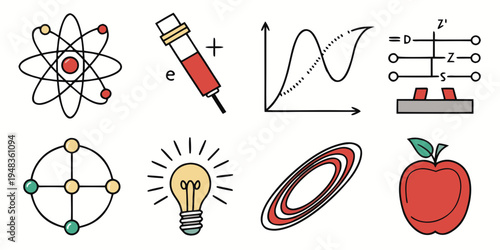 a collection of science and technology icons Vector
