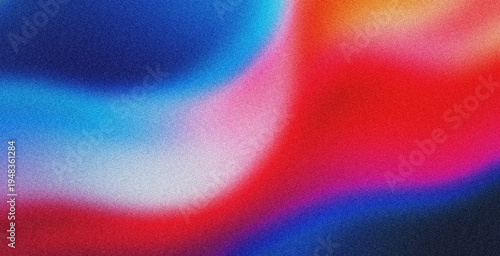 Abstract red pink blue cyan grainy gradient background glowing pink magenta vibrant noise texture, colorful retro banner design