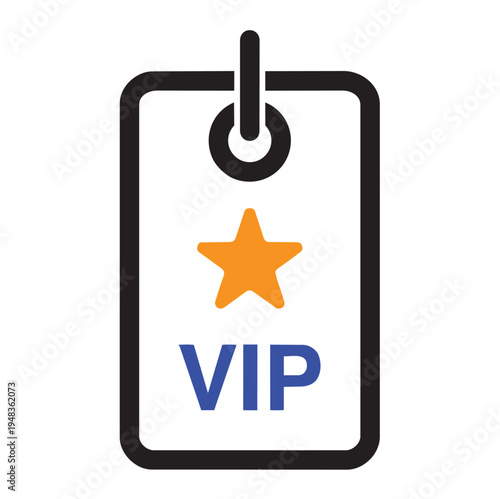 VIP Access Pass Icon: A sleek, modern VIP access pass featuring a prominent star, embodying exclusive entry and elite status. 