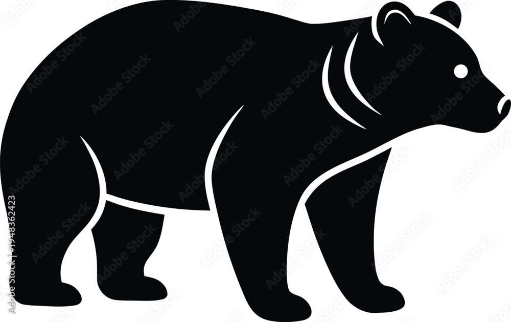 Obraz premium Bear silhouette vector art Illustration