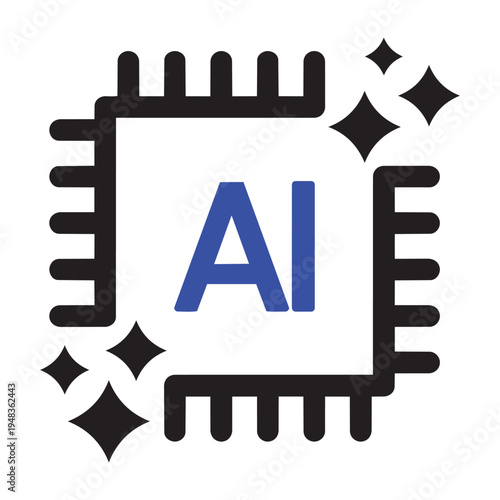 AI Chip and The Future: An illustration of a modern AI chip design, with an AI marking at the center, signifying the technological advancements and the advent of future innovation.