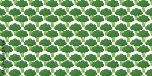 Seamless pattern of broccoli for kitchen wallpaper and veggie packaging