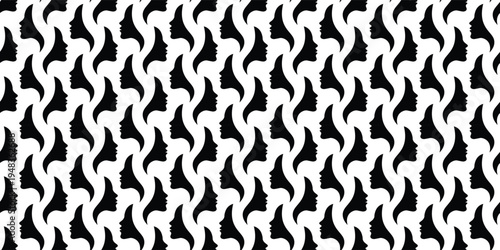 Female face seamless pattern for beauty branding and fashion backgrounds