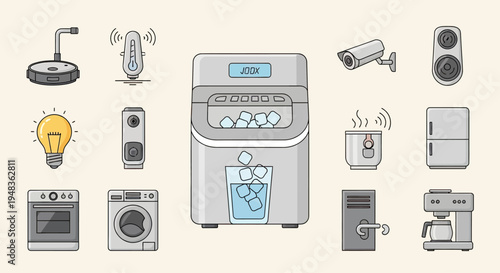 Collection of smart home appliances and gadgets