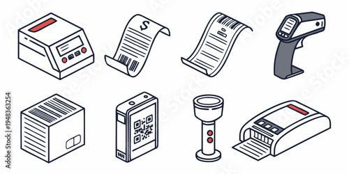 a collection of various barcode scanners and readers Vector