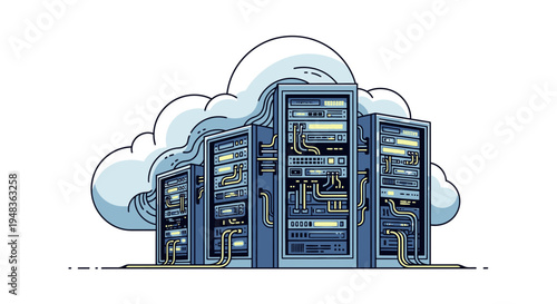 Data Center Servers in the Cloud Computing Network Infrastructure