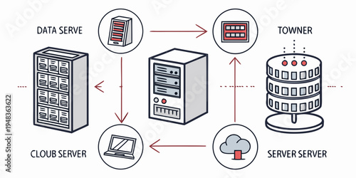 a diagram showing the process of deploying and scaling a web application Vector