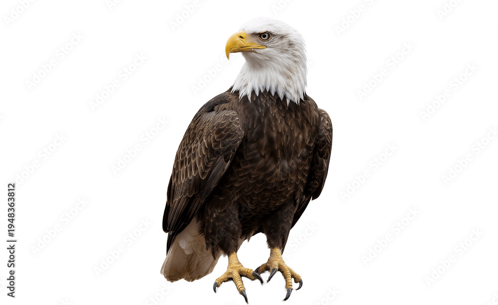 Obraz premium bald eagle on white background