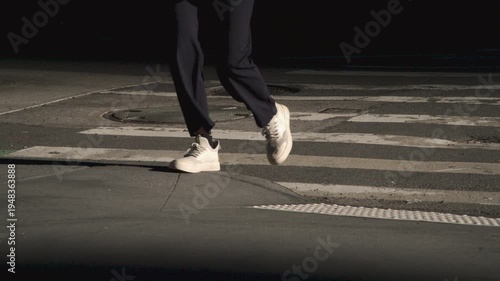 Close-up shot of a New York City crosswalk