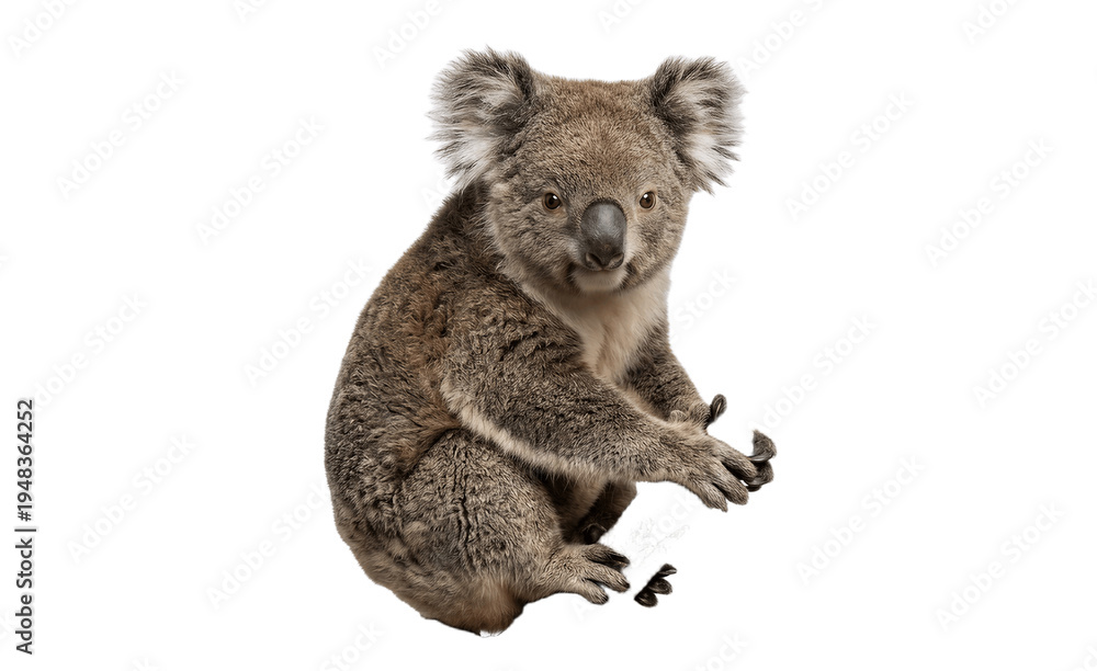 Fototapeta premium side view of an australian koala isolated on white