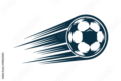 Abstract soccer ball with motion blur effect, highlighting speed and athletic performance