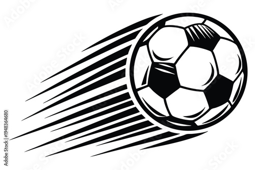 Speeding Soccer Ball With Motion Blur Effect Vector Art