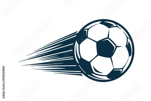 Fast Soccer Ball With Motion Trails Vector Illustration
