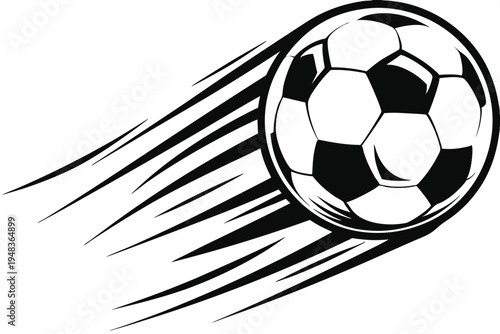 Soccer Ball With Motion Streaks Vector Graphic