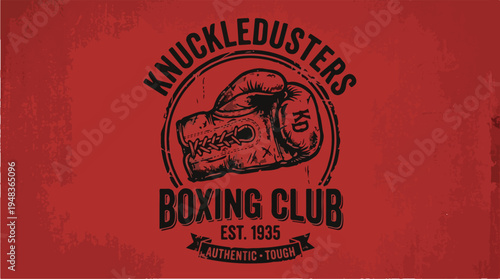 Knuckledusters Boxing Club Vintage Logo Design.