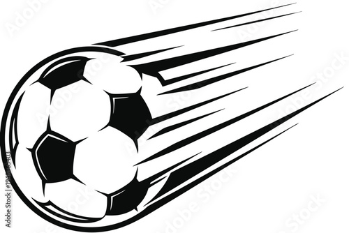 Soccer ball illustration with blurred motion effect, representing agility and quickness.