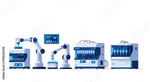 Automated laboratory equipment and robotic arms for scientific research and analysis