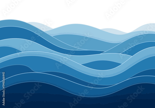 Wavy blue ocean waves
