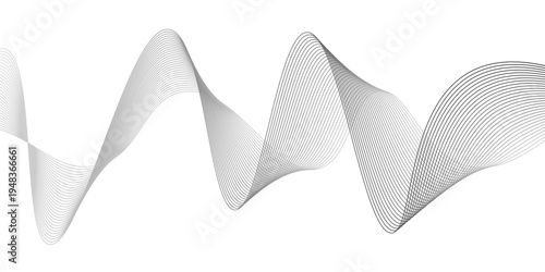 Abstract black and white dynamic wave background with flowing lines and rhythmic motion for tech and creative design