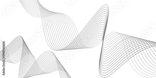 Abstract black and white dynamic wave background with flowing lines and rhythmic motion for tech and creative design