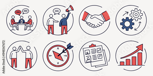a collection of business and productivity icons Vector