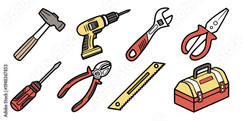 a set of tools for construction and repair Vector