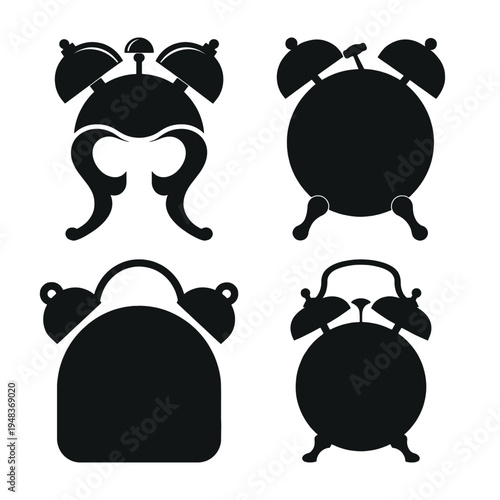 Retro Alarm Clock Twin Bell Silhouette Bundle