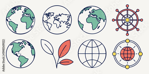 a set of earth and eco friendly icons Vector