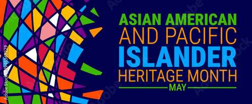 Obraz na plátně Asian American and Pacific Islander Heritage Month background, banner, card or poster design template is observed every year during May, to raise awareness about the mission