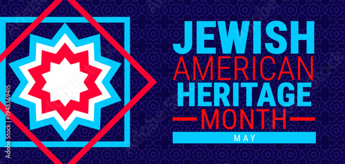 Jewish American Heritage Month Geometric shape pattern  background, banner, card or poster design template is observed every year during May, to raise awareness about the mission.