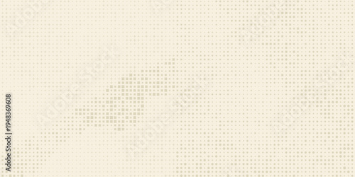 Vintage beige halftone paper texture. Retro craft ecru wallpaper with speckles, flecks, particles. Light cream grunge grain overlay background. Dirty dotted specked canvas material backdrop. Vector