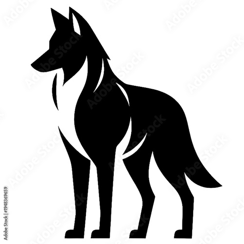 Black wolf vector design